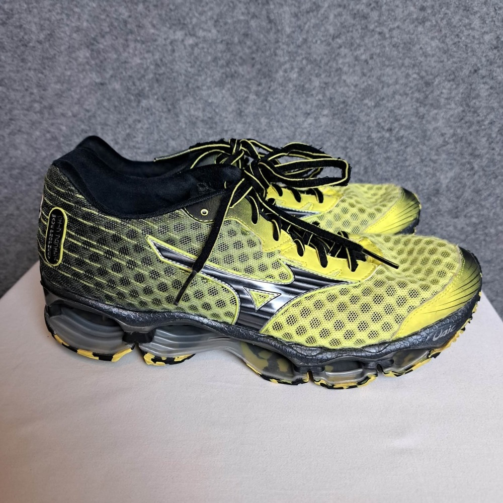 Mizuno Wave Prophecy 4 Running Sneakers Shoes Safety Yellow Black Mens Size 9
